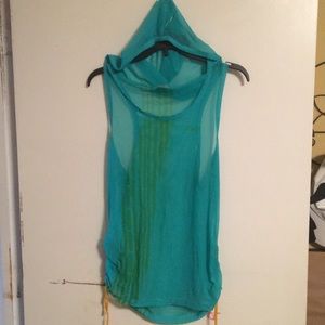 Classic Zumba(r) Teal mesh top XL